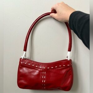 Red Derek Alexander leather shoulder purse